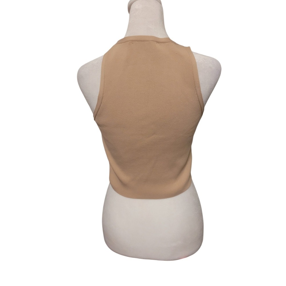 Zara Tan Cropped Ribbed Tank Size Small - Picture 7 of 7